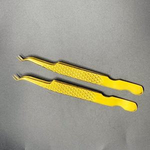 แหนบต่อขนตาปลายแหลมสแตนเลสเกรดมืออาชีพเคลือบเพชร พลาสมาโกลด์ ซี คุณภาพสูง ทนทาน - Product Image 5