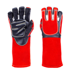 Nouvelles gants de soudure en cuir de chèvre et croûte de cuir, avec logo personnalisé, résistants aux chocs, ignifuges et anti-abrasion, pour barbecue - Product Image 1