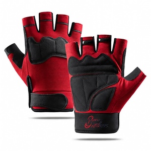Premium Half Finger Leather Gym <b>Gloves</b> Custom Logo Fitness Weightlifting Workout <b>Gloves</b> Manufacturer - Product Image 4