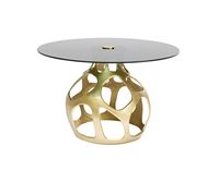 Ensemble table et tabourets de bar ronds modernes pour restaurants, écoles, salons - Plateau en marbre et fer, mobilier commercial