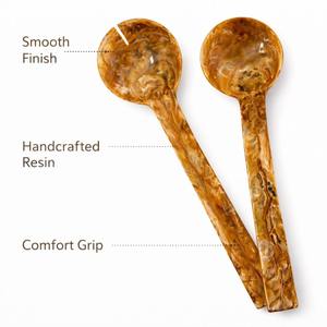 Cucharas de resina para servir y comer, hechas a mano con grabados decorativos en espiral, para uso doméstico, en la cocina y en restaurantes. - Product Image 4