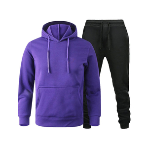 Nouvel ensemble de survêtement pour homme : sweat à capuche à manches longues, couleur unie, 2 pièces, personnalisable avec logo - Product Image 6