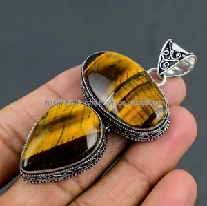 Colgante de ojo de tigre de Venta caliente colgante de plata de ley 925 colgante hecho a mano regalo para ella/él regalo de aniversario colgante de piedras preciosas - Product Image 5