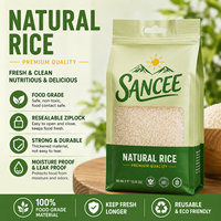Sacs de stockage alimentaire personnalisés avec logo, recyclables, en BOPP/PE, thermoscellables, à soufflets latéraux, de qualité alimentaire, pour l'emballage du riz, du sucre, de la farine, des graines et des céréales (1 kg-50 kg)
