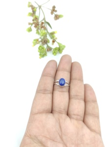 Natural <b>Lapis</b> <b>Lazuli</b> Oval Gemstone Bezel Setting <b>Ring</b> 925 Sterling Silver Handmade Minimalist Wedding & Party Unisex Jewelry - Product Image 5