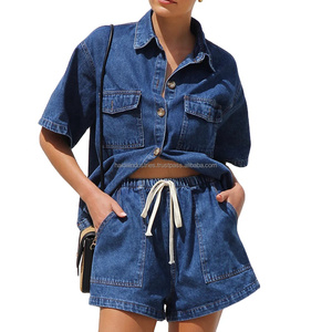 Chaqueta Vaquera de Mezclilla para Mujer, Estilo Urbano, Corte Regular, con Cierre, Pantalones Cortos Vaqueros, Abrigo Informal con Bolsillos, Alta Calidad OEM - Product Image 1