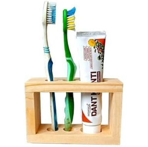 Modern Design Wood Toothbrush <b>Holder</b> Stand Handmade Wooden <b>Toothpaste</b> Storage Rack Stand in New style - Product Image 2