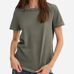 Camisetas de Algodón Orgánico para Mujer, Camisetas de Verano de Manga Corta para Mujer, Camisetas de Cuello Redondo para Mujer, Camisetas de Jersey - Product Image 5