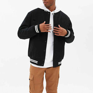 OEM Wholesale <b>Mens</b> Varsity <b>Jacket</b> Custom Color Block Zip & Button Closure <b>Running</b> Varsity <b>Jackets</b> for <b>Men</b> with Panel Design - Product Image 6