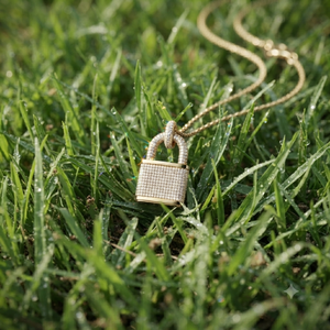 Trendy 925 Silver Gold plated Fine Charms Hip Hop Style Iced Custom Statement <b>Padlock</b> Pendants Lab Grown Diamond Unique Necklace - Product Image 6