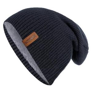 Bonnet d'hiver en coton doux pour homme et femme avec broderie/patch en cuir, bonnet de ski tricoté chaud de haute qualité, vente chaude personnalisée - Product Image 3