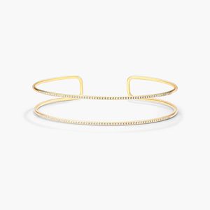 Two Row Cuff Diamond <b>Bracelet</b> In Yellow Gold - Product Image 1