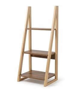 Wooden Ladder <b>Shelf</b> Floor Standing <b>Adjustable</b> Four-Tier Storage Rack Display Holder for Home Studio Living Room - Product Image 2