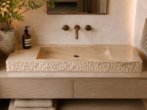 Vasque rectangulaire en marbre naturel, sculptée à la main, moderne, pour salle de bain de luxe, hôtel, meuble-lavabo, usage domestique, fournisseur en gros - Product Image 3