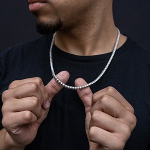 DVINS JEWELS Cadena de Tenis Chapada en Oro de 14K con Diamantes Cultivados en Laboratorio, Certificación IGI, Unisex, Estilo Hip Hop, Corte Brillante, Lujo - Product Image 3