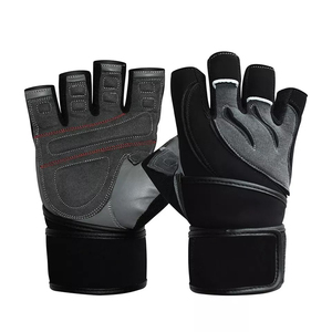 Gants de sport longs jusqu'au poignet, noir et gris, en PU, durables, style décontracté, pour le printemps et l'automne - Product Image 1
