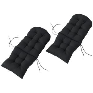 Set di cuscini per sedie da esterno neri in 2 pezzi, solo cuscini per sedie da terrazza - Product Image 5