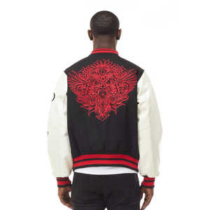 Retro <b>Thermal</b> Varsity Jacket Mens <b>Wool</b> Waterproof Breathable Winter Moto & Biker Patchwork Embossed Printing SFIVE INDUSTRIES - Product Image 2