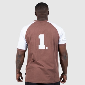 Camiseta de Manga Raglán para Hombre de Alta Calidad, Cuello Redondo, Bloques de Color, Ribete en Contraste, Corte Regular, 100% Algodón Jersey, Estilo Casual Sólido - Product Image 2