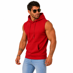 Chaleco Deportivo Personalizado para Hombre, Sudadera sin Mangas con Bolsillo Canguro, Color Sólido - Product Image 5