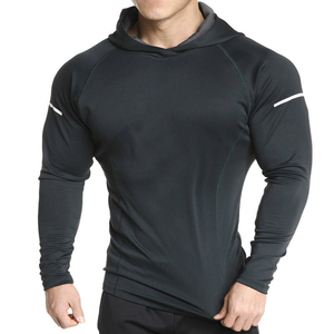 OEM Men's Compression Hooded Shirt <b>Long</b> <b>Sleeve</b> Performance Gym <b>Training</b> Running Fitness Sports Wear Wholesale Price - Product Image 3
