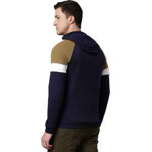 Sudadera con Capucha para Hombre, Diseño Color Block, Manga Raglán, Cierre de Cremallera, Estilo Casual para Otoño, Corte Regular, Tejido de Algodón - Product Image 6