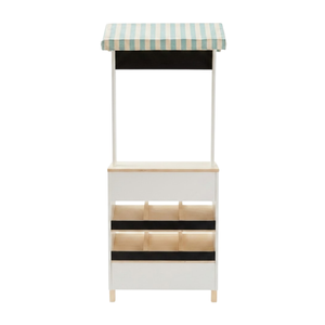 Chariot de marché en bois pour enfants, jeu de rôle, éco-responsable, pour épicerie de simulation, avec bacs de rangement, vente en gros, Vietnam - Product Image 2