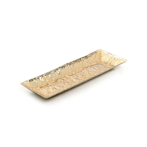 Plateau de service rectangulaire texturé argenté, plateau décoratif en métal pour la cuisine, la table à manger, l'usage domestique et la décoration - Product Image 5