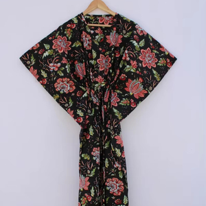 Vestido Kaftán Informal de Verano con Estampado Floral Tropical, sin Mangas, de Algodón, para Mujer, Ropa de Playa, Estilo Asia Pacífico - Product Image 1