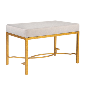 Pouf moderne en tissu avec structure métallique et coussin moelleux pour le mobilier de salon - Product Image 3