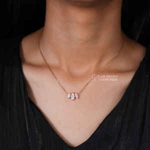 Colgante de Lujo de Plata S925 con Moissanita en Forma de Pera y Corte Redondo para Mujer |   Joyería de Regalo con 23 Piedras en Forma de Lágrima, Calidad VS EF, 2.27 CT - Product Image 1