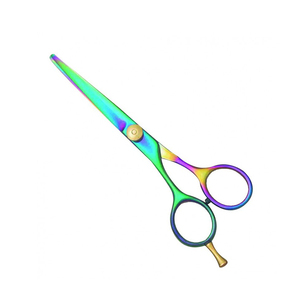 Ciseaux de barbier professionnels pour gauchers, revêtement titane, bord biseauté convexe, ciseaux de coiffure en acier inoxydable pour salon - Product Image 2