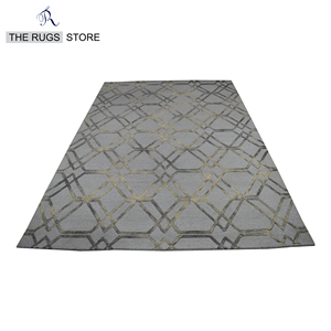 Alfombra Moderna de Lana con Diseño Abstracto de Olas, Hecha a Mano, para Sala de Estar o Dormitorio - Product Image 2
