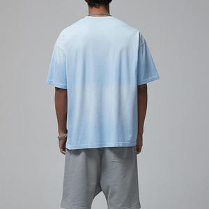 Custom Logo Boxy Fitting Men's T Shirt <b>Combed</b> Cotton 280gsm Acid Wash T shirt Drop Shoulder Oversized Acid Wash T-Shirts - Product Image 3