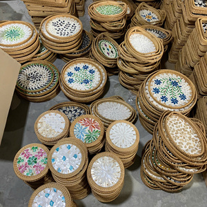 Artisan Crafted Woven Rattan Coasters for Sustainable Lifestyle and Elegant <b>Interior</b> <b>Accessories</b> - Product Image 3