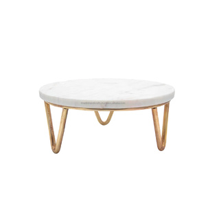 Plateau à gâteaux classique de qualité supérieure avec accent en marbre, support à gâteau élégant en métal pour la présentation de desserts et les fêtes - Product Image 2