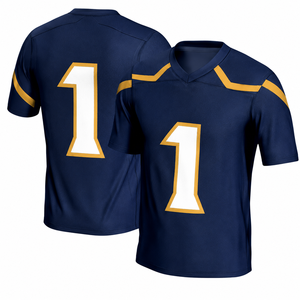 Camiseta de Fútbol Azul Marino para Hombre, Número 1, Cuello en V, Manga Corta, Poliéster que Absorbe la Humedad, Ropa Deportiva de Equipo - Product Image 1