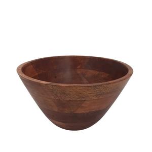 <b>Wooden</b> Round Serving Bowl With Base Natural <b>Colour</b> Salad and Fruit Bowl for Kitchen & Table Top Decorations - Product Image 6