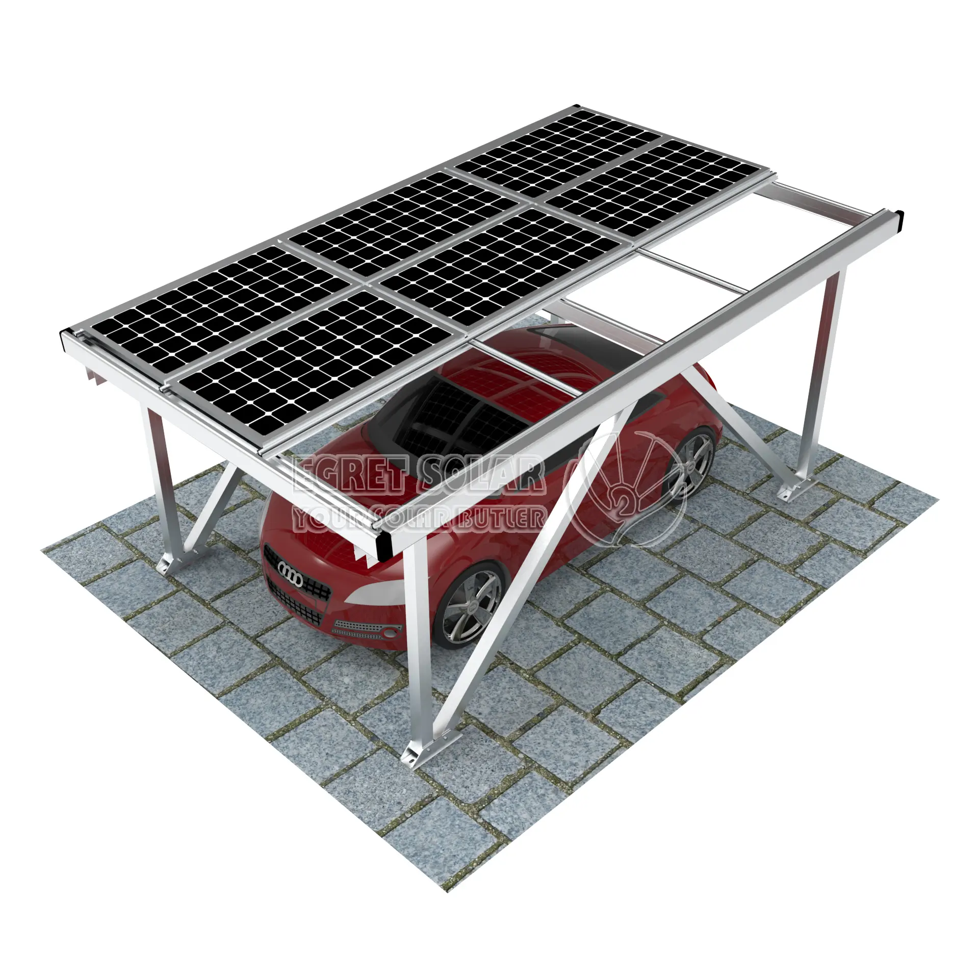 10 किलोवाट हल्के वजन एल्यूमीनियम सौर कार्पोर्ट सिस्टम कार पार्किंग के लिए सौर कार्पोर्ट