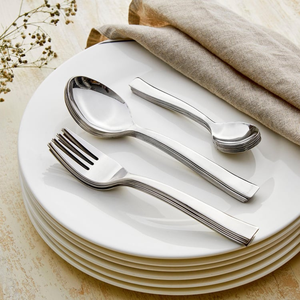 Cuchara de acero inoxidable de grado alimenticio, cuchara de acero para restaurante, juego de cubiertos con tenedor y cuchara para helado - Product Image 1