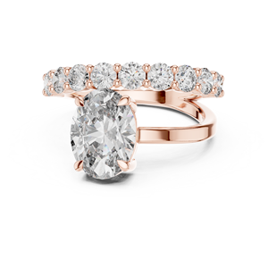 Anillo de Compromiso y Boda SATVIK RATNA con Diamante Ovalado de 2 Quilates Cultivado en Laboratorio, Oro de 18K, Certificado IGI, Diseño Moderno - Product Image 6