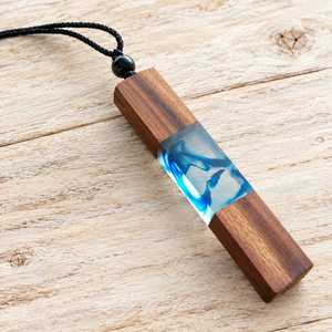 Epoxy Resin <b>Wood</b> Necklace Magic Pendant Handmade Jewelry Best Gift for Mom - Product Image 6
