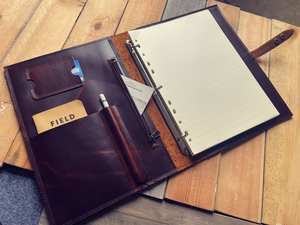 Couverture de carnet de luxe en cuir véritable faite à la main, étui pour journal, rechargeable, protection anti-odeur pour le bureau, NBC-0035 - Product Image 6