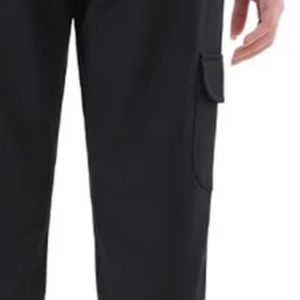 Ladies Black Elastic Waist <b>Cargo</b> Jogger <b>Pants</b> Regular Fit Casual Sweatpants Side Pocket <b>Cuffed</b> Ankles Winter Fleece Quick Dry - Product Image 5
