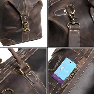 กระเป๋าเดินทางหนังแท้ปักโลโก้ได้ สายสะพายปรับได้ ซิปกันน้ำ ความจุขนาดใหญ่ สำหรับเดินทางท่องเที่ยวช่วงสุดสัปดาห์หรือค้างคืน เหมาะสำหรับทุกเพศ - Product Image 5