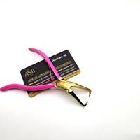 Pince de retrait de microbilles en or rose, en acier inoxydable, pour extensions capillaires, avec logo personnalisé, micro-liens, manche rose, OEM