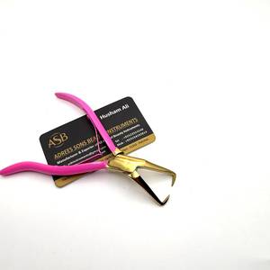 Pince de retrait de microbilles en or rose, en acier inoxydable, pour extensions capillaires, avec logo personnalisé, micro-liens, manche rose, OEM - Product Image 2