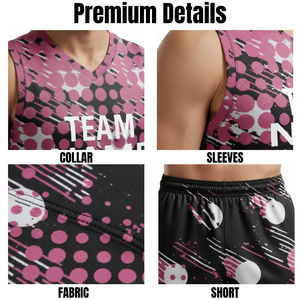 Conjuntos de Camisetas y Pantalones Cortos de Baloncesto Personalizados para Hombre, 100% Poliéster, Tallas Grandes, Uniformes de Baloncesto de Secado Rápido - Product Image 6