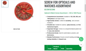 Optical Watch Screw Assortment Kit 120 250 500 1000 Pieces <b>Precision</b> Repair Jewelry <b>Tools</b> Watchmaker Kit |Item No GS-2134B - Product Image 3
