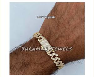 Wholesale Hip Hop Jewelry 10MM 10K <b>Solid</b> <b>Gold</b> VVS Moissanite Diamond Iced Out Luxury Cuban Fine Chain & Link Bracelet for Unisex - Product Image 2